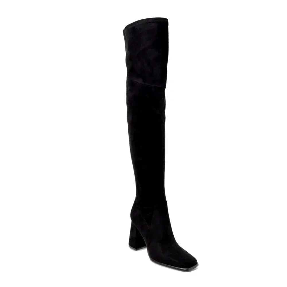 Marc Fisher‎ Luley over the knee Boot Women's 7.5M Black Suede NWOT
